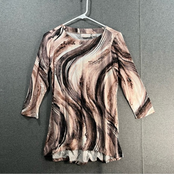 Belle by Kim Gravel Tops - NWT Belle by Kim Gravel Abstract Print 3/4 Sleeve Knit Top